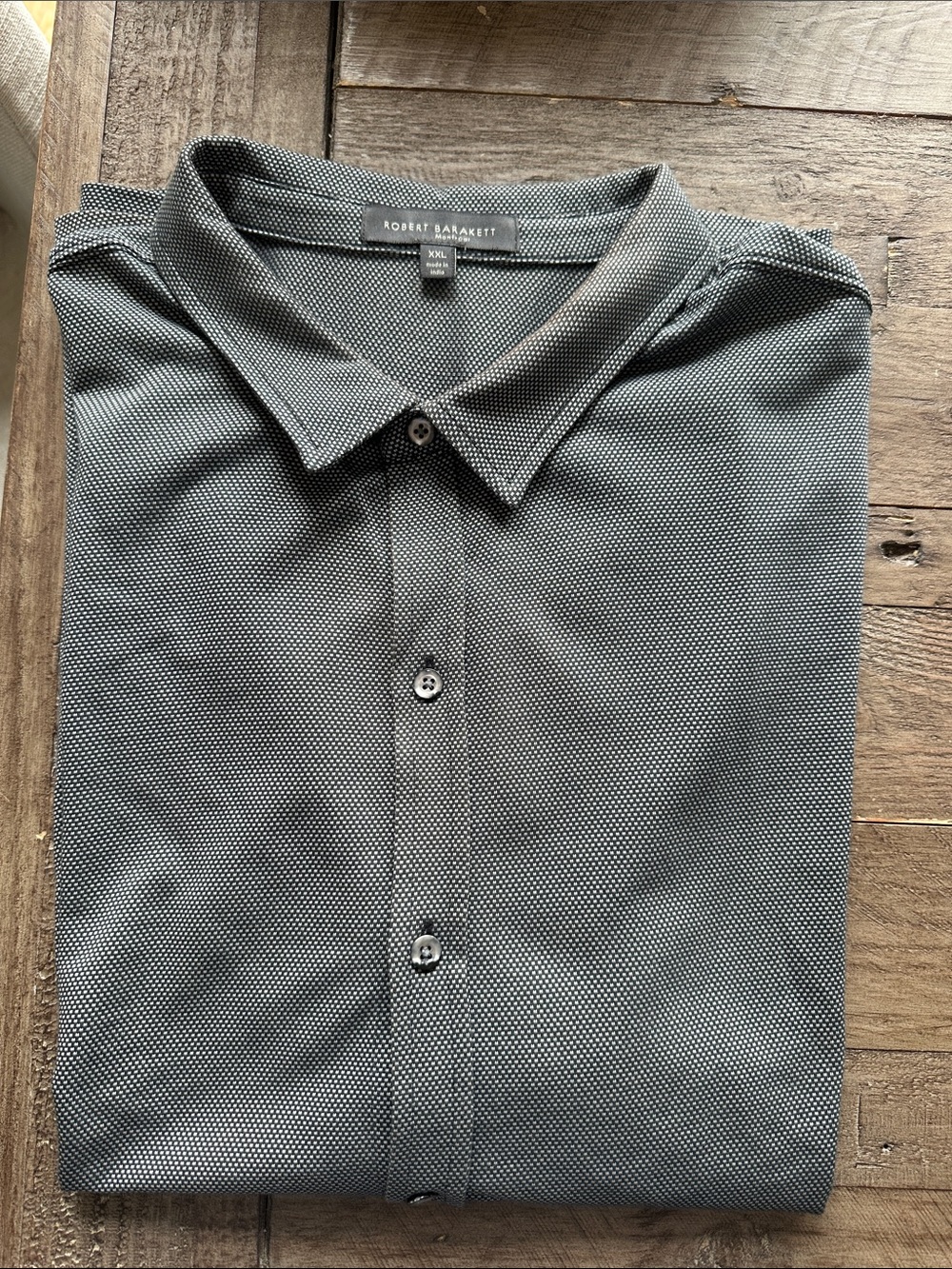 Robert Barakett Men's Charcoal Micro-Dot Button-Down Shirt